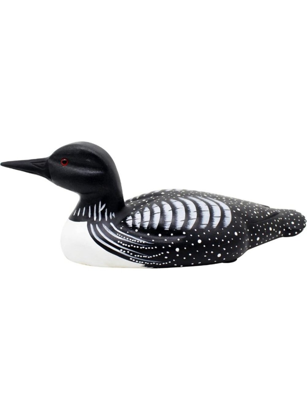 Hand Engraved Painted Wood Loon Figurine | 15" Farmhouse Decorative Accent